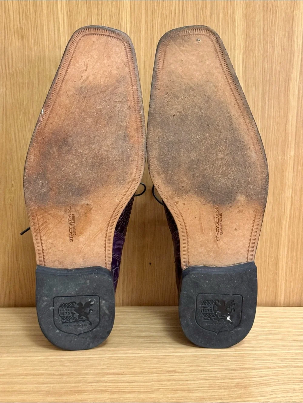 Stacy Adams Purple Croc & Lizard Textured Lace-Up Oxfords, Mens 11.5
